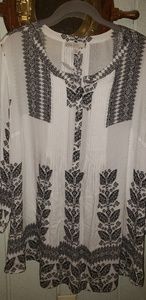 Pale Sky Blue and White Tunic